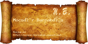 Mocsár Barnabás névjegykártya