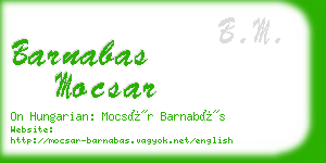 barnabas mocsar business card